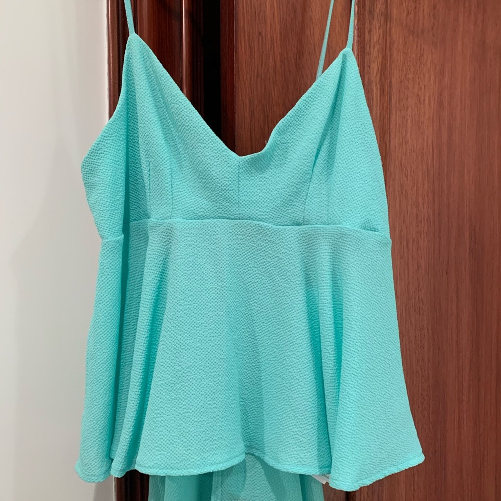 BRAND NEW, NEVER WORN, WITH TAGS TEAL ZARA TOP!